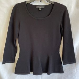 🩷 NWOT Ann Taylor long sleeve Black peplum top. Size XSP
